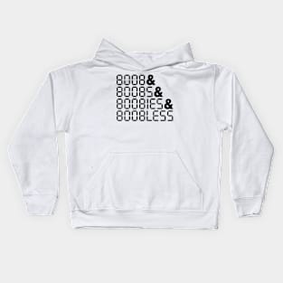 BOOBLESS Calculator Upside-down Words Kids Hoodie